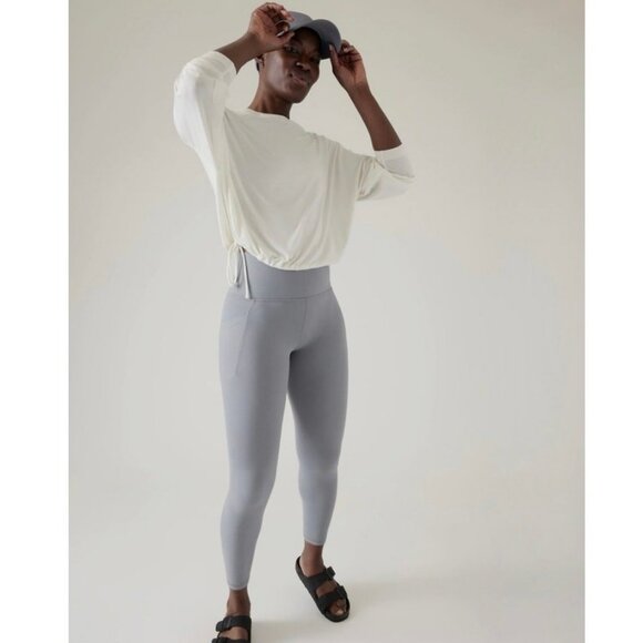 Athleta Salutation Stash 7/8 Tight Leggings Coastline Blue Powervita Size SP - Picture 3 of 9